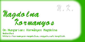 magdolna kormanyos business card
